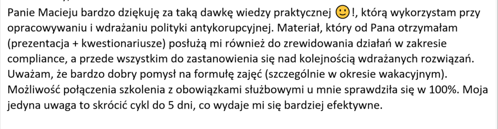 Letnia szkoła antykorupcji i compliance