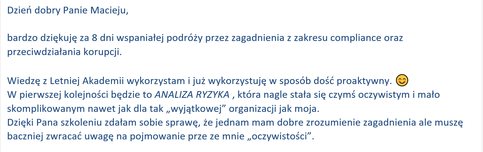 Letnia szkoła antykorupcji i compliance