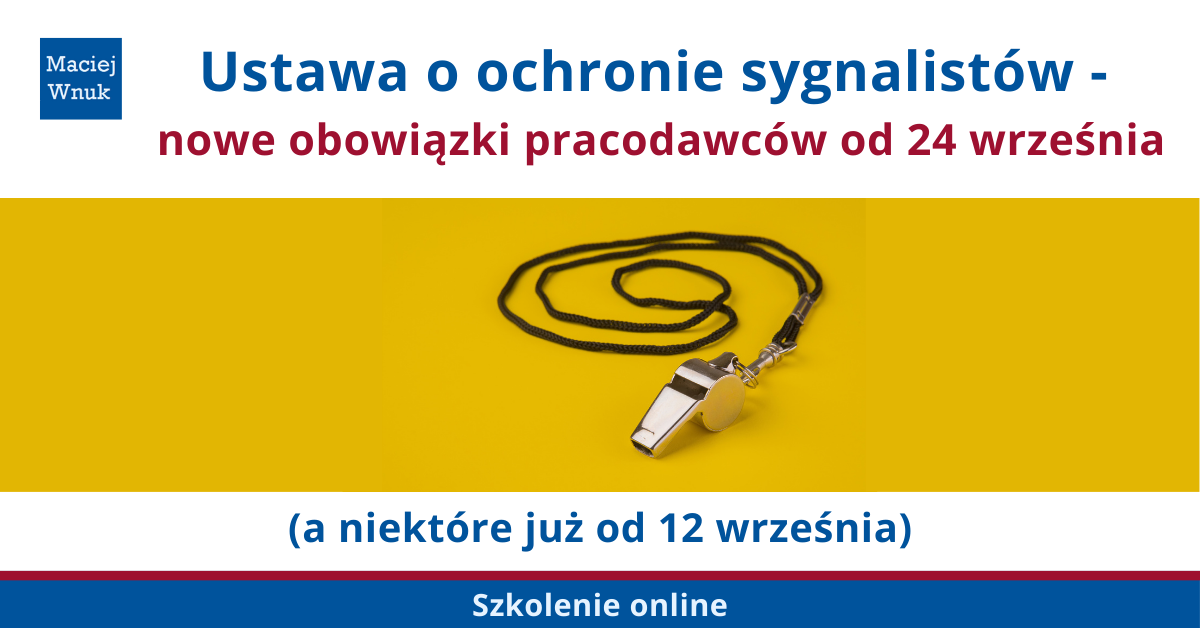 Ustawa o ochronie sygnalistów - nowe obowiązki pracodawców od 24 września